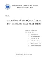 XU HƯỚNG VÀ TÁC ĐỘNG CỦA FDI ĐẾN CÁC NƯỚC ĐANG PHÁT TRIỂN