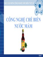 CÔNG NGHỆ CHẾ BIẾN NƯỚC MẮM