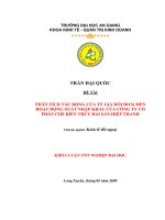 PHÂN TÍCH TÁC ĐỘNG CỦA TỶ GIÁ HỐI ĐOÁI ĐẾN HOẠT ĐỘNG XUẤT NHẬP KHẨU CỦA CÔNG TY CỔ PHẦN CHẾ BIẾN THỦY HẢI SẢN HIỆP THANH