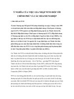 Ý nghĩa của việc gia nhập WTO đối với chính phủ và các doanh nghiệp