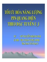 Tối ưu hóa năng lượng pin quang điện theo đặc tuyến U_I