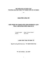 GIẢI PHÁP ĐA DẠNG HÓA SẢN PHẨM DU LỊCH  TỈNH LÂM ĐỒNG ĐẾN NĂM 2015