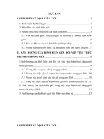 ẢNH HƯỞNG CỦA ĐỊNH KIẾN GIỚI ĐỐI VỚI VIỆC THỰC HIỆN BÌNH ĐẲNG GIỚI