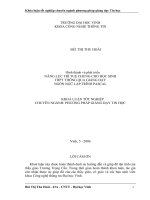 Hình thành và phát triển năng lực trí tuệ chung cho học sinh THPT thông qua giảng dạy ngôn ngữ lập trình Pascal