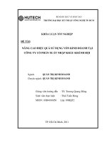 Nâng cao hiệu quả sử dụng vốn kinh doanh tại cty cổ phần xuất nhập khẩu Khánh Hội