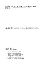 Tính độc lập của ngân hàng trung ương