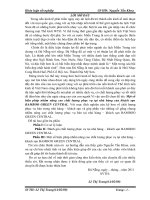 Một sồ biện pháp nhằm nâng cao chất lượng phục vụ tại nhà hàng của khách sạn BAMBOO GREEN CENTRAL