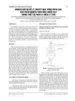 Nghiên cứu cơ sở lí thuyết quá trình phân loại sản phẩm nghiền theo kích thước hạt trong thiết bị phân li kiểu li tâm