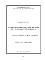 Nghiên cứu thái độ của học sinh phổ thông đối với nghành quản trị kinh doanh