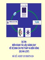 biên soạn tài liệu giảng dạy về vệ sinh chi phí thấp và bền vững