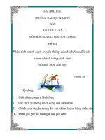 Phân tích chính sách truyền thông của Mobifone đối với  nhóm khách hàng sinh viên từ năm 2009 đến nay