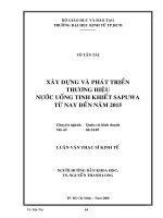 515 Xây dựng và phát triển thương hiệu nước uống tinh khiết SAPUWA từ nay đến 2015
