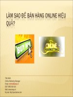 Làm sao để bán hàng online hiệu quả