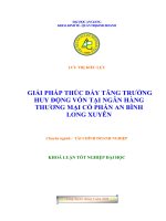 giải pháp thúc đẩy tăng trưởng huy động vốn tại ngân hàng thương mại cổ phần An Bình Long Xuyên