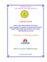 phân tích hoạt động tín dụng hộ gia đình, cá nhân tại ngân hàng phát triển nhà đồng bằng sông cửu long chi nhánh An Giang