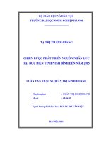 390 Chiến lược phát triển nguồn nhân lực tại bưu điện tỉnh Ninh Bình đến năm 2015