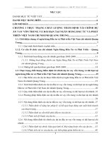 Một số giải pháp nâng cao chất lượng thẩm định tài chính dự án vay vốn trung và dài hạn tại ngân hàng Đầu tư và phát triển Việt Nam chi nhánh Quang Trung