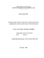 ĐÁNH GIÁ THỰC TRẠNG VÀ ĐỀ XUẤT SỬ DỤNG ĐẤT NÔNG NGHIỆP HỢP LÝ HUYỆN HOẰNG HOÁ, TỈNH THANH HOÁ