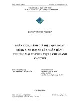 Phân tích đánh giá hiệu quả hoạt động kinh doanh