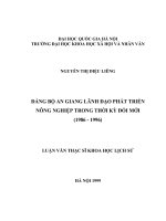 ĐẢNG BỘ AN GIANG LÃNH ĐẠO PHÁT TRIỂN NÔNG NGHIỆP TRONG THỜI KỲ ĐỔI MỚI (1986 - 1996)