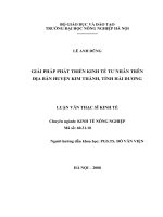 GIẢI PHÁP PHÁT TRIỂN KINH TẾ TƯ NHÂN TRÊN ĐỊA BÀN HUYỆN KIM THÀNH, TỈNH HẢI DƯƠNG