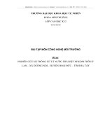 NGHIÊN CỨU HỆ THỐNG XỬ LÝ NƯỚC THẢI DỆT NHUỘM THÔN Ỷ LAN – XÃ DƯƠNG NỘI – HUYỆN HOÀI ĐỨC – TỈNH HÀ TÂY