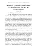 NHỮNG GIẢI  PHÁP THIẾT THỰC ĐẨY MẠNH XÓA ĐÓI GIẢM NGHÈO TỈNH ĐIỆN BIÊN  GIAI ĐOẠN 2010-2015