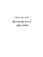 ĐỀ TÀI QUẢN LÝ  HỌC SINH