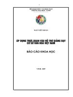 Áp dụng trực quan vào hỗ trợ giảng dạy cơ sở văn hóa Việt Nam
