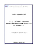 Vấn đề chủ nghĩa hiện thực trong lý luận văn học ở Việt Nam từ 1975 đến nay