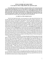 NÂNG CAO HIỆU QUẢ KHAI THÁC  VÀ SỬ DỤNG CÔNG NGHỆ TRONG DU LỊCH DU LỊCH