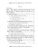THỰC TRẠNG KẾ TOÁN DOANH THU, CHI PHÍ VÀ KẾT QUẢ KINH DOANH TẠI CÔNG TY TNHH TẬP ĐOÀN TƯ VẤN ĐẨU TƯ VÀ CÔNG NGHỆ RO