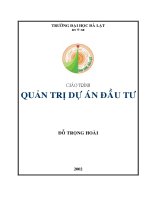 Giáo trình Quản trị dự án đầu tư