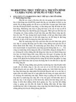 378 Marketing trực tiếp qua truyền hình & khả năng áp dụng ở Việt Nam