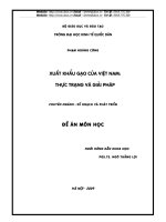 Xuất khẩu gạo của việt nam: Thực trạng và giải pháp