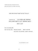 CẢI TIẾN HỆ THỐNG  XYLANH THỦY LỰC TRONG MÁY  XÚC LẬT