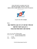 HỆ THỐNG QUẢN LÝ DƯỢC PHẨM BỆNH VIỆN QUẬN 2  THÀNH PHỐ HỒ CHÍ MINH