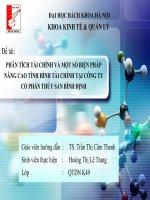 PHÂN TÍCH TÀI CHÍNH VÀ MỘT SỐ BIỆN PHÁP NÂNG CAO TÌNH HÌNH TÀI CHÍNH TẠI CÔNG TY CỔ PHẦN THỦY SẢN BÌNH ĐỊNH