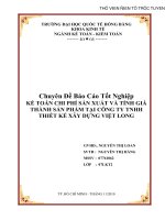 Kế toán chi phí sản xuất và tính giá thành sản phẩm tại công ty TNHH Thiết kế xây dựng việt long