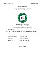 QUẢN TRỊ MẠNG VÀ NGHI THỨC QUẢN TRỊ MẠNG