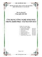 ứng dụng công nghệ sinh thái trong khôi phục tài nguyên đất