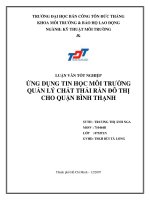 Ứng dụng tin học môi trường quản lý chất thải rắn đô thị quận Bình Thạnh