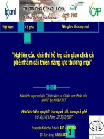 Nghiên cứu khả thi hỗ trợ sàn giao dịch cad phê cải thiện năng lực thương mại