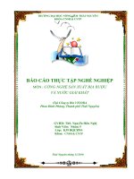 CÔNG NGHỆ SẢN XUẤT BIA RƯỢU  VÀ NƯỚC GIẢI KHÁT