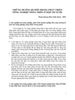 NHỮNG HƯỚNG ĐI MỚI TRONG PHÁT TRIỂN NÔNG NGHIỆP NÔNG THÔN Ở MỘT SỐ NƯỚC