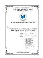 SỰ ẢNH HƢỞNG NHẬN THỨC CỦA GIÁM ĐỐC ĐIỀU HÀNH VỚI CẤP ĐỘ HỌC TẬP CỦA TỔ CHỨC