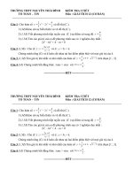 Đề kiểm tra môn toán khối 12