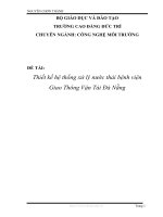 Thiết kế hệ thống xử lý nước thải bệnh viện giao thông vận tải đà nẵng