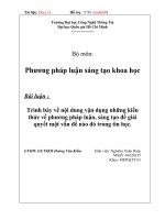 Trình bày về nội dung vận dụng những kiến thức về phương pháp luận, sáng tạo để giải quyết một vấn đề nào đó trong tin học.