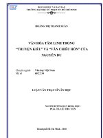 Văn hóa tâm linh trong " Truyện Kiều" và " Văn chiêu hồn" của Nguyễn Du
